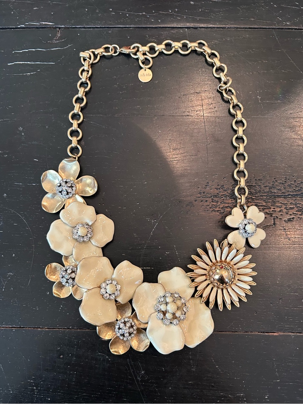 Stella & Dot Bloom Statement Necklace with Enamel Flowers